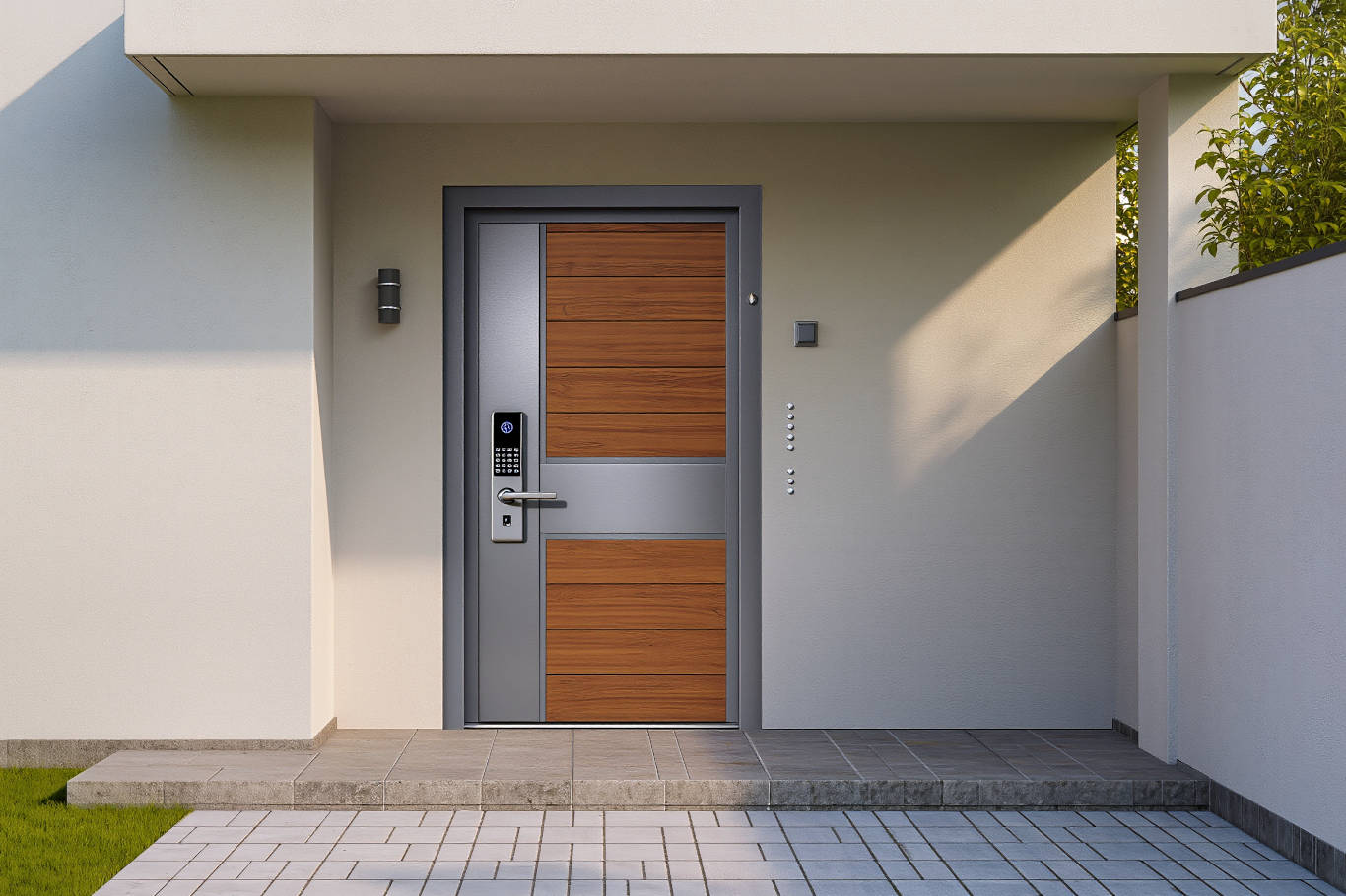 Porta blindata smart locking con serratura motorizzata